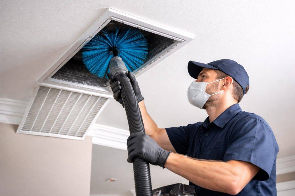 Air Duct Cleaning realistic work photo
